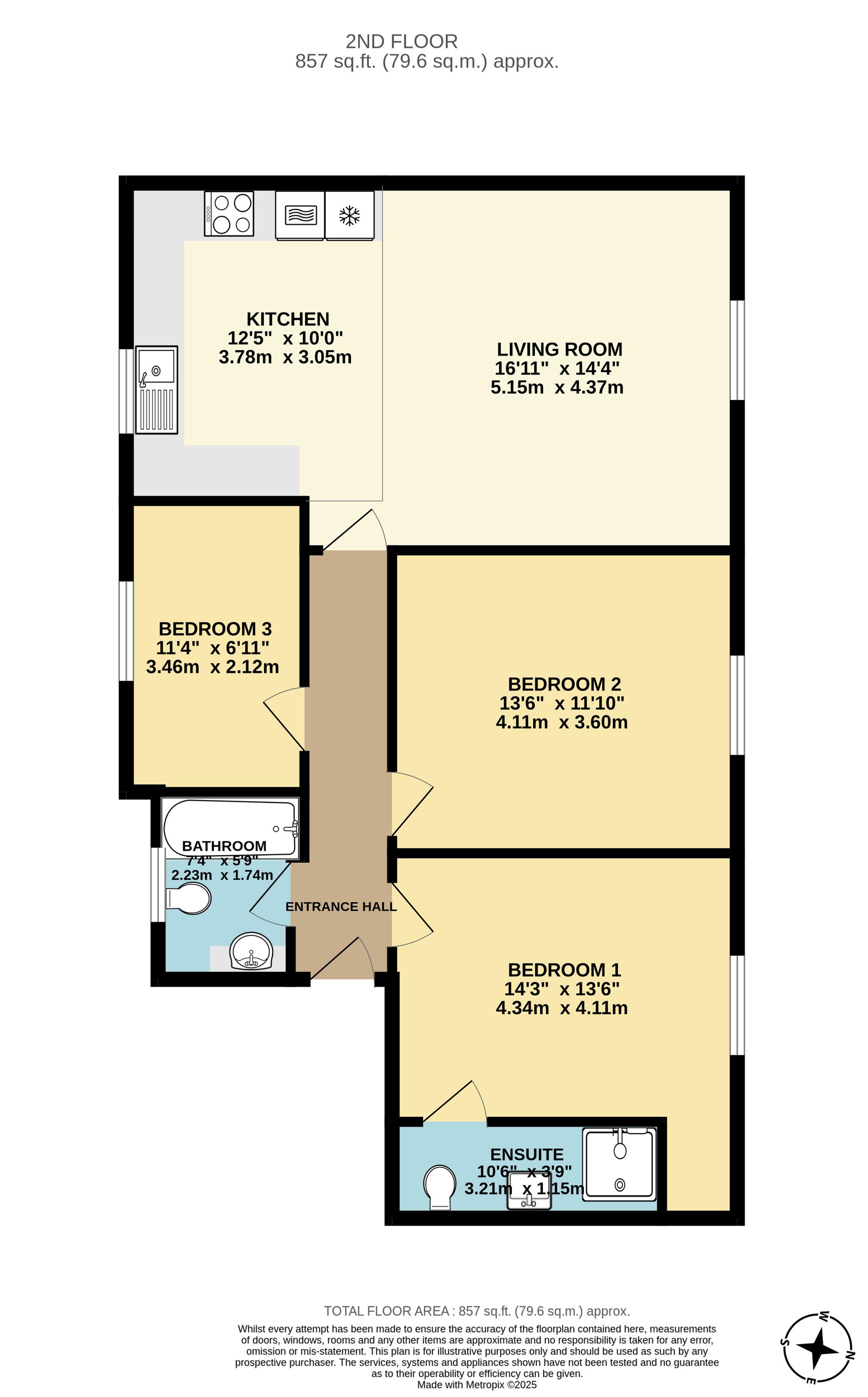 3-Bed Apartment | Dartford | A/C & Ensuite6